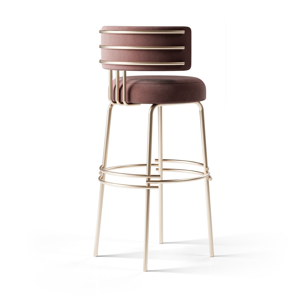 Isabella Golden Metal Stool