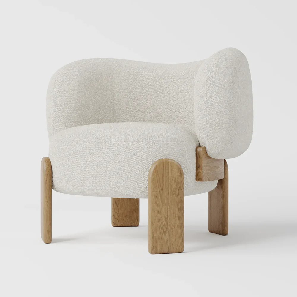 Julia Wooden Boucle Chair