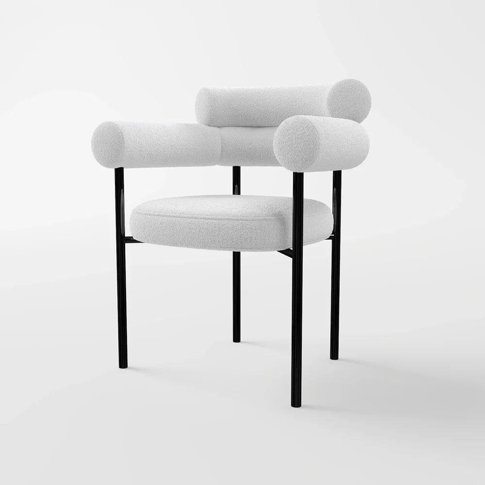 Luke White Boucle Chair