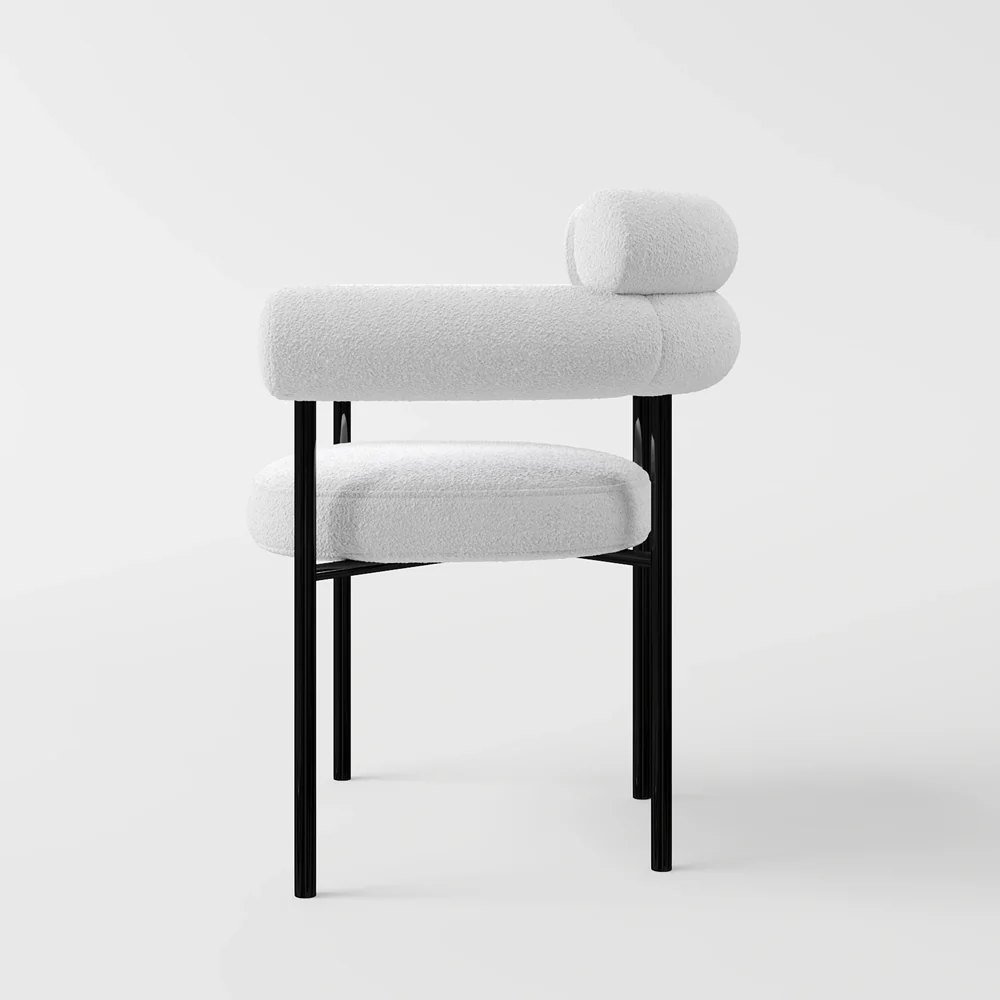 Luke White Boucle Chair
