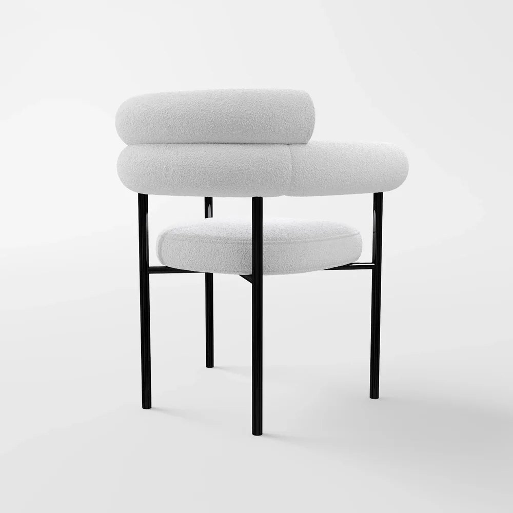 Luke White Boucle Chair