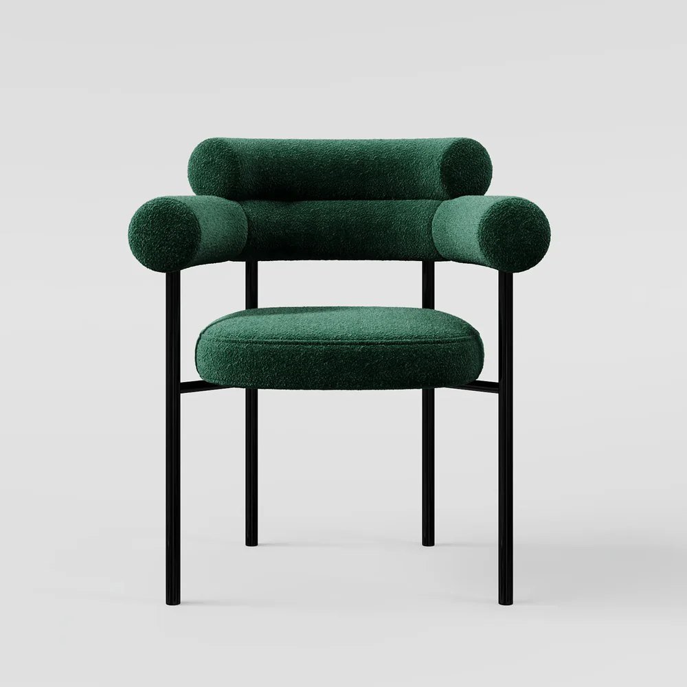 Luke White Boucle Chair