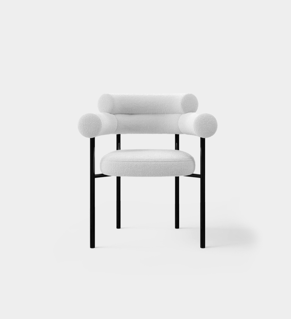 Luke White Boucle Chair
