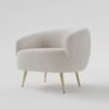 Reagan White Boucle ArmChair