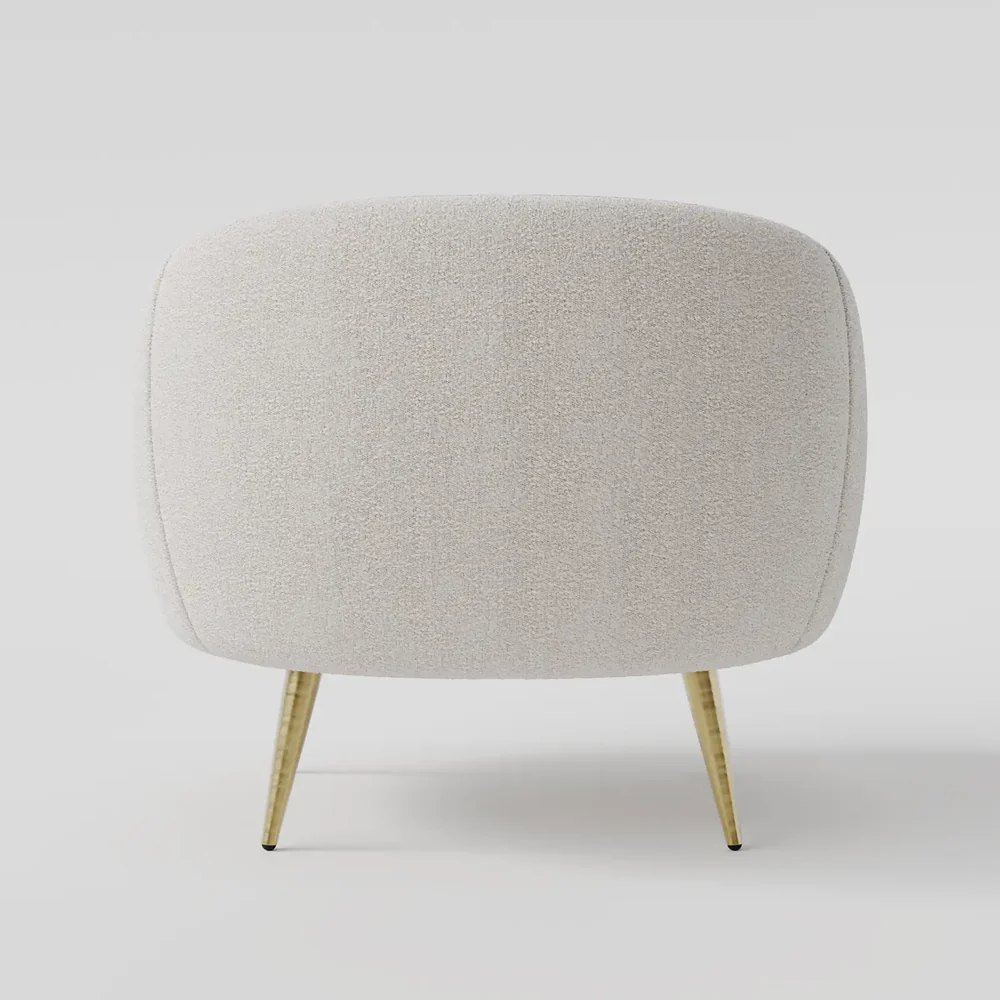 Reagan White Boucle ArmChair