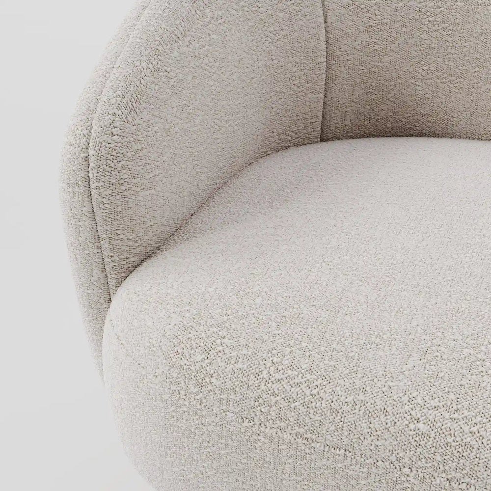 Reagan White Boucle ArmChair