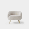 Reagan White Boucle ArmChair