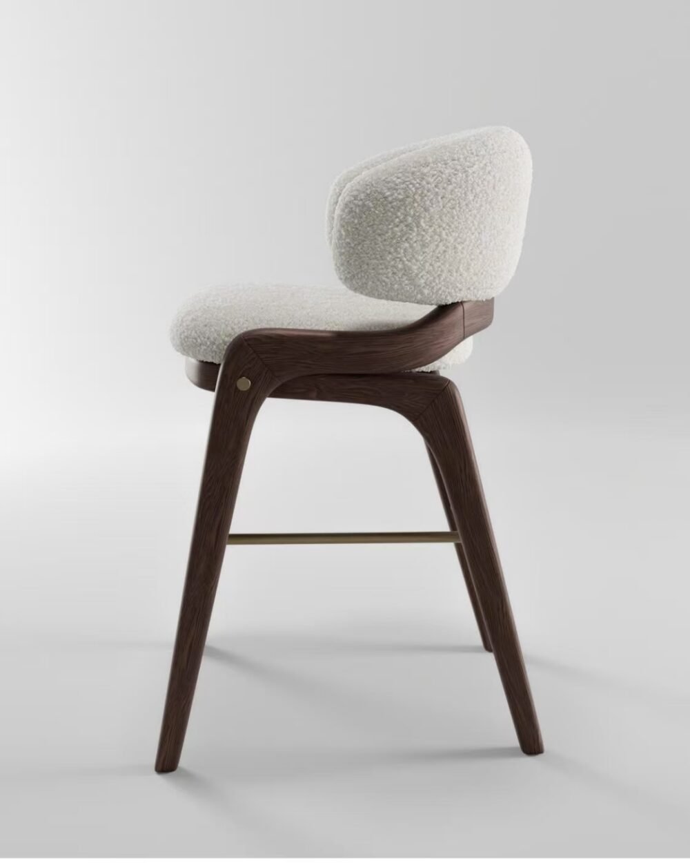 Riley Wooden Boucle Stool
