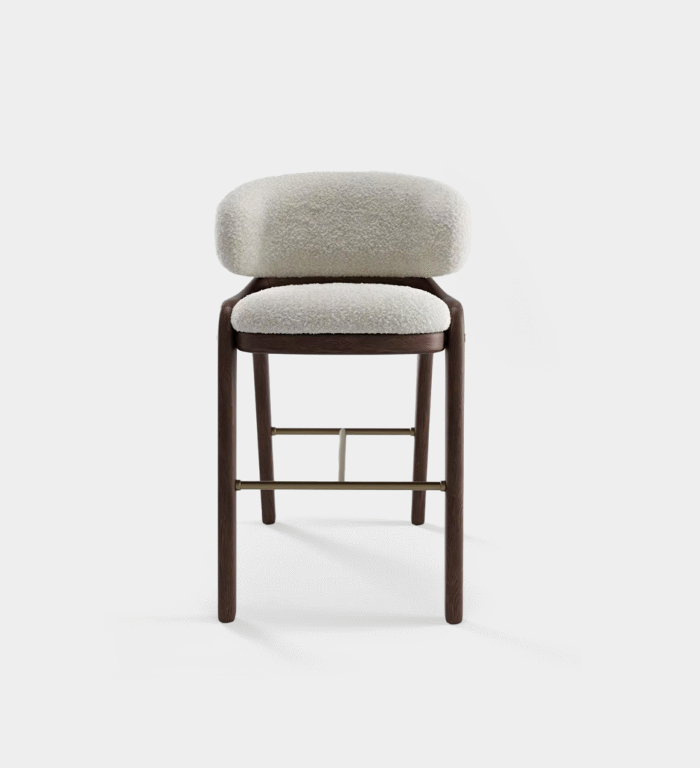 Riley Wooden Boucle Stool