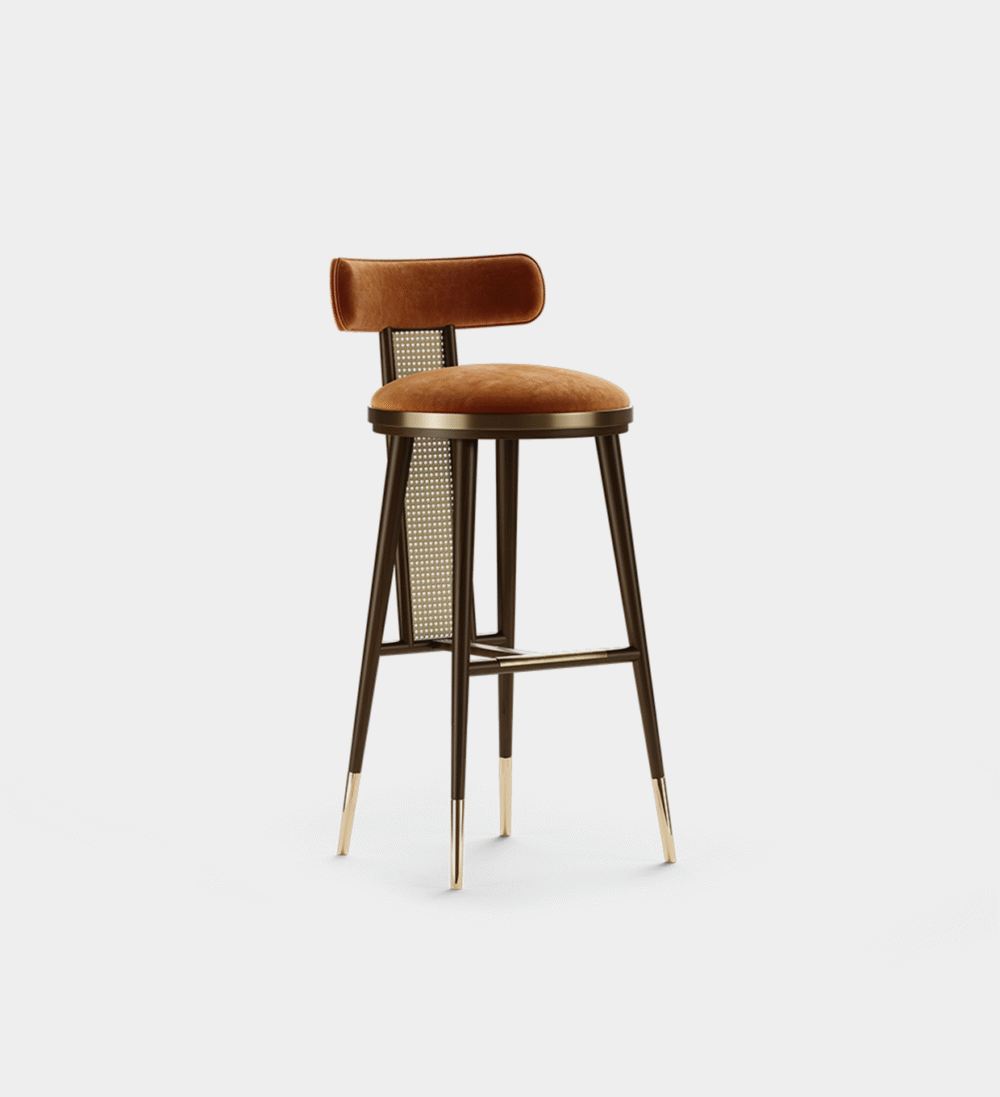 Skyler Wooden Barstool Skyler Wooden Cane Barstool